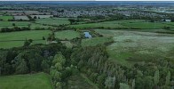 Aerial photo of countryside, including the capped site which was previously used for industrial tipping